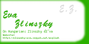 eva zlinszky business card